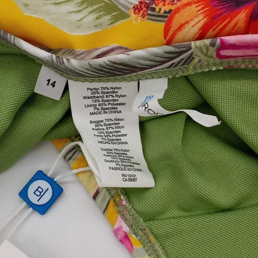 BLEU Rod Beattie Paradiso High Waist Draped Side-Tie Bikini‎ Bottom Canary 14